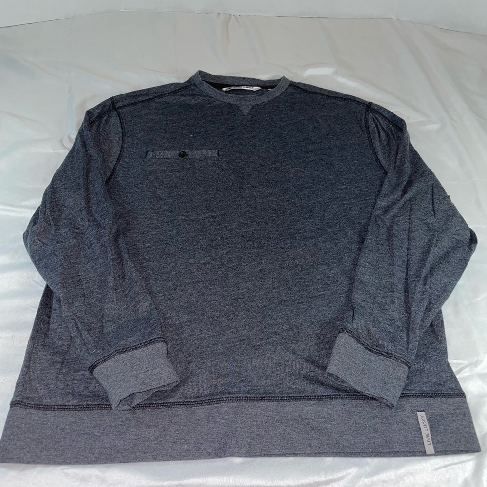 Black Clover Live Lucky Mens Gray Heather Crew Neck Sweatshirt Pocket Large